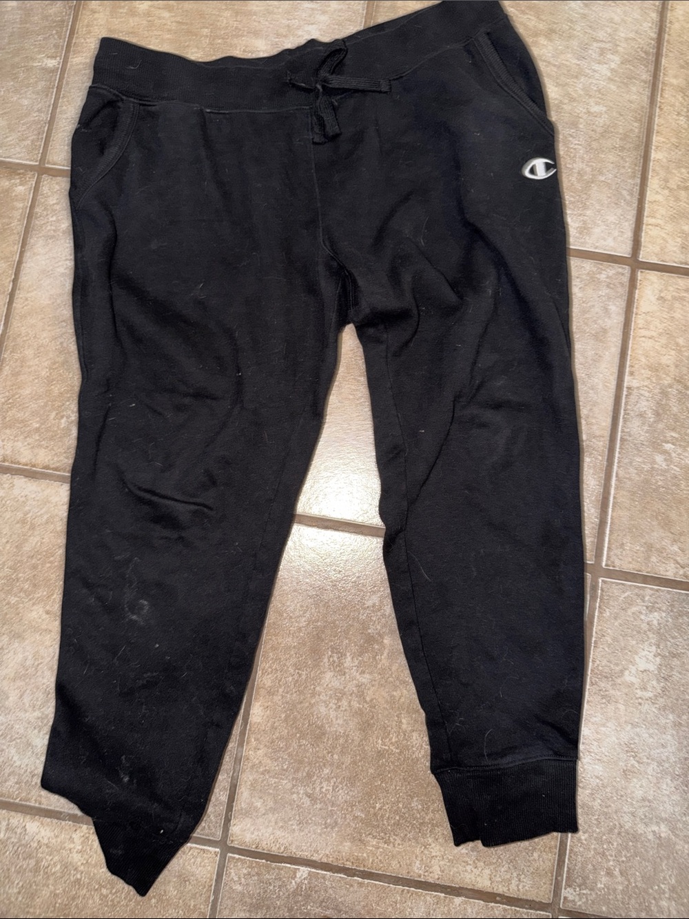 Champion womans Black Fleece Joggers with Logo